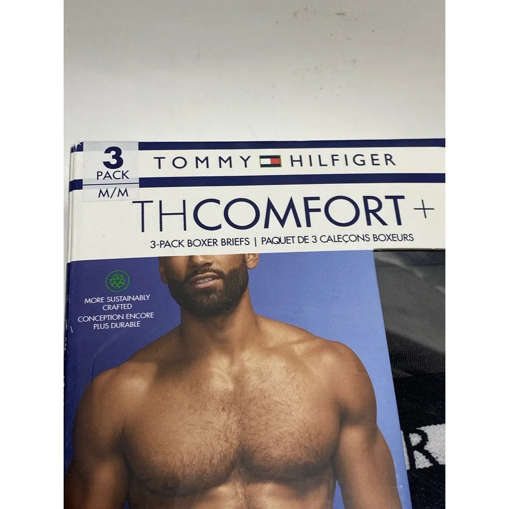 Tommy Hilfiger Mens 3Pack TH Comfort+ Boxer Briefs Microfiber Gry Red Blk M NWT